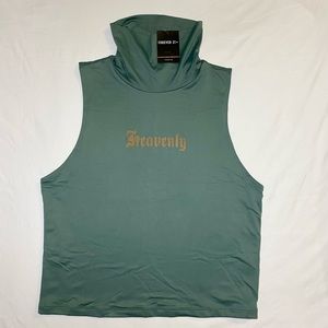 Forever 21+ Featuring front Heavenly Graphic Sleeveless Turtleneck Size 3X Teal